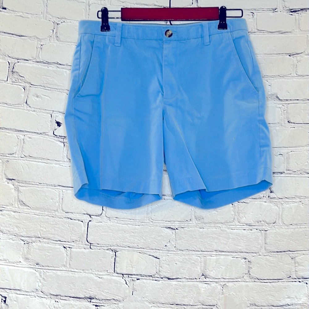 Crown & Ivy Blue Flat Front Shorts Size 30 Excellent Condition